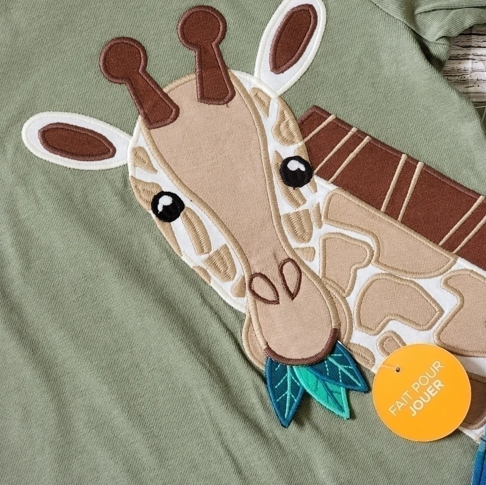 Zoo Trip Outfit Giraffe T-Shirt Binoculars Tank Top Patchwork Shorts Outfit NWT